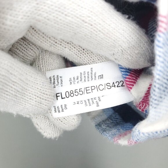 Free Assembly Button Shirt Girls Large 10-12 Blue White Flannel Shacket Plaid - Picture 6 of 10